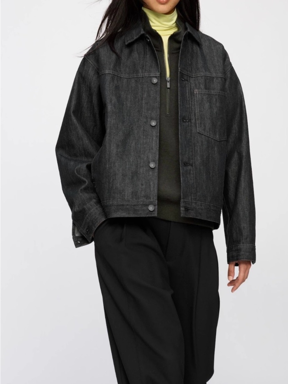 Clare Waight Keller x Uniqlo Black Trucker Denim Jacket